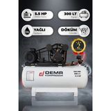 Demr Kompresör Hava Kompresörü Pistonlu 300 Lt 2 Kafa 8 Bar 5.5 Hp IDM-290
