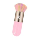 Demstar Professional Make-up Luxury Kabuki Fondöten Pudra Ve Allık Makyaj Fırçası (Light Pink-Bronze Rainbow Hair Series)