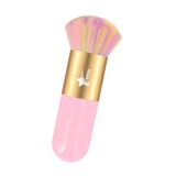 Demstar Professional Make-up Luxury Kabuki Fondöten Pudra Ve Allık Makyaj Fırçası (Light Pink-Gold Rainbow Hair Series)