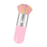 Demstar Professional Make-up Luxury Kabuki Fondöten Pudra Ve Allık Makyaj Fırçası (Light Pink-Grey Rainbow Hair Series)