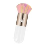 Demstar Professional Make-up Luxury Kabuki Fondöten Pudra Ve Allık Makyaj Fırçası (White-Bronze Rainbow Hair Series)