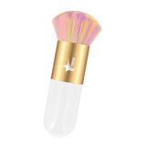 Demstar Professional Make-up Luxury Kabuki Fondöten Pudra Ve Allık Makyaj Fırçası (White-Gold Rainbow Hair Series)
