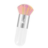 Demstar Professional Make-up Luxury Kabuki Fondöten Pudra Ve Allık Makyaj Fırçası (White-Grey Rainbow Hair Series)