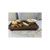 Demwood 12x22 Ebatında Amber Rengi Ahşap Sunumluk, Yağlık standı, Dekoratif Kase