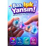 Denapcal Işıklı Stres Klavyesi Anahtarlık Click Sesli Mekanik Tuşlu Fidget Oyuncak