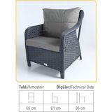 Denart Garden Deniz Rattan Bahçe Balkon Oturma Takımı