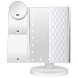 DenCert Makyaj Aynası Işıklı Makyaj Aynası 1X 2X 3X 10X Büyütme, Işıklı Makyaj Aynası, Dokunmatik Kontrol, Üç Katlı Taşınabilir LED Makyaj Vanity, İki Güç Kaynağı Modu, Beyaz