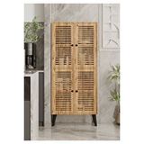 Deneb Mdf Atlantik Çam Rengi 4 Kapaklı(panjur Kapak) Ahşap Ayaklı Kiler Dolabı