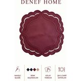 Denef Home Siena - Deri Delik Işi Amerikan Servis Bordo - 39X39 cm 1 Adet - 39 x 39 cm