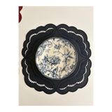Denef Home Siena - Deri Delik İşi Amerikan Servis Lacivert - 39x39 cm 1 Adet