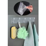 DENERY Elbise Askısı Silikonlu 5'li Şeffaf Güçlü Kendinden Yapışkanlı Askılık Kapı Duvar Banyo Askısı