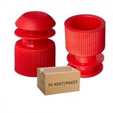 Deney Tüpü Kapağı Kırmızı - 16Mm Tüp İçin Kanatlı - 50 Adetlik Set