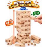 Denge Oyunu Jenga Büyük Boy 51Parça Eğitici Zeka Oyunu Numaralı Jenga Oyunu Çocuklar Ahşap Oyuncak