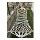 DENGE PAZARLAMA Pamuk Hamak Çift Makrome Örgülü Tek Kişilik Salıncak 10 Metre Bağlama İpi Dahil Konforlu 95x220 cm