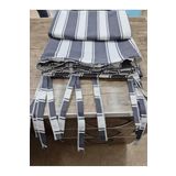 Denge Perde (10228) GRİ-BEYAZ Çizgili Özel Dikim Lüks Kornişli Branda Balkon Perdesi Beyaz 550 x 220