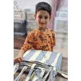 Denge Perde (10351) Kornişli- GRİ-KREM Çizgili Özel Dikim Lüks Branda Balkon Perdesi GRİ KREM 260 x 230