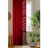 Denge Perde (9880) Lüks 1. Sınıf Özel Dikim KIRMIZI Blackout Işık Geçirmez Fon Perde Ekstraforlu Karartma Blackout KIRMIZI 470 x 250