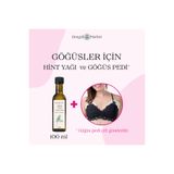 Dengeli Market Göğüs Bölgesi için Hint Yağı GÖĞÜS PEDİ SMALL (A-C Cup) + 100 ml HİNT YAĞI (HEKZANSIZ)