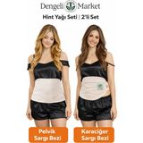 Dengeli Market Hint Yağı Sargı Bezi 2'li Set: Üst Batın (Karaciğer) ve Alt Batın (Pelvik) Bölgesi Sargı Bezi, Pamuklu, Çoklu Kullanım, Sızdırmaz - Beden