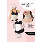 Dengeli Market Hint Yağı Sargı Bezi 3'lü Set: Üst Batın (Karaciğer), Alt Batın (Pelvik) ve Boyun/Göz Sargı Bezi, Pamuklu, Çoklu Kullanım - Beden