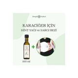 Dengeli Market Karaciğer Bölgesi Hint Yağı Sargı Bezi + 100 ml Hint Yağı (HEXANSIZ)-Pamuklu Yüzey, Tekrar Kullanım