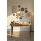 Dengema Terra Kelebek Yemek Masası – Ceviz Desen, Siyah Metal Ayak, Açılır 70X110→140 Cm, 4–6 Kişilik - Ceviz - Siyah - 70 x 110 cm