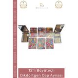 Denguva #Ayna 12li Makyaj Kişisel Bakım Kompakt Taşınabilir Hediyelik Promosyon Büyüteçli Dikdörtgen Cep Ayn