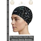Denguva #Bone Uzun Saç Kaymaz Su Geçirmez Sızdırmaz Yüzücü Deniz Bonesi Elastik Bez Yüzme Şapkası