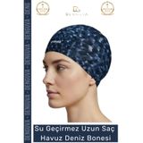 Denguva #Bone Uzun Saç Kaymaz Su Geçirmez Sızdırmaz Yüzücü Deniz Bonesi Elastik Bez Yüzme Şapkası
