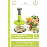 Denguva #ElRondosu Paslanmaz Çelik Bıçaklı Pratik El Rondosu Manuel Basmalı Sebze Meyve Soğan Doğrayıcı