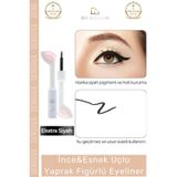 Denguva #Eyeliner Siyah Pigmentli Kalıcı Profesyonel Egzersiz Seti Estetik Esnek Uçlu Yaprak Figürlü Eyeline