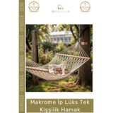 Denguva #Hamak Bahçe Balkon Teras El Örgüsü Makrome İp Dayanıklı Konforlu Ahşap Çıtalı Lüks Tek Kişilik Hama