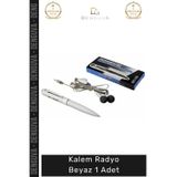 Denguva #KalemRadyo Taşınabilir FM Mini Ergonomik Şık Tasarım Portatif Estetik Modern Ses Kalem Radyo Beyaz