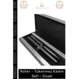 Denguva #KalemSeti Lüks Metal Gövdeli Profesyonel Ofis Hediyelik Tasarım Roller Tükenmez Kalem Seti Siyah