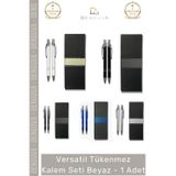 Denguva #KalemSeti Tükenmez Versatil Ofis Hediyelik Kurumsal Promosyon Şık Profesyonel Kalem Seti Beyaz 1 Ad