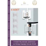 Denguva #Kilit Çift Butonlu Emniyet Bebek Güvenlik Buzdolabı Çekmece Koruyucu Dolap Kapağı Çocuk Kilidi - 4