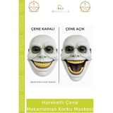 Denguva #KorkuMaskesi Hareketli Çene Gerçekçi Halloween Sahne Kostümü Aksesuar Mekanizmalı Yeşil Korku Maske