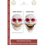 Denguva #KorkuMaskesi Hareketli Çene Gerçekçi Tasarım Sahne Performansı Mekanizmalı Kırmızı Korku Maskesi