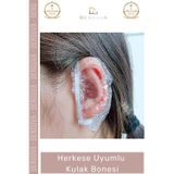 Denguva #KulakBonesi Su Geçirmez Şeffaf Polietilen Lastikli Esnek Hijyenik Koruyucu Banyo Kulak Bonesi 100 A
