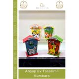 Denguva #Kumbara Dekoratif Eğitici Çocuk Hediyesi Doğal Tasarruf Odaklı Şık Ahşap Ev Tasarımlı Kumbara