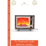Denguva #Lamba Dekoratif Pilli Modern Dumansız Estetik TV Görünüm Isıtıcı Tasarımlı Ledli Şömine Lamba