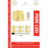 Denguva Led 5 Metre Sarı Pilli 3 Fonksiyonlu Dekoratif Aydınlatma Yeni Yıl Yılbaşı Çam Ağacı Ev Süsleme