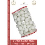 Denguva Masa Tenisi Pinpon Topu Çantalı Kaliteli Etkinlik 60 Adet Beyaz Canlı Ping Pong Sekme