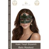 Denguva #Maske Haki Yeşil Gizemli Masquerade Parti Aksesuarı Lastikli Yetişkin Zarif Kostüm Balo Maskesi