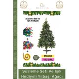 Denguva #NoelPaketi Kaliteli Sık Yapraklı Plastik Ayaklı Şık Dekoratif Çam Ağacı Noel Paketi 110 Cm 110 Dal