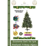 Denguva #NoelPaketi Kaliteli Yapay Yeşil Sık Dallı Dekoratif Büyük Ev Ağacı Noel Paketi 180 Cm 500 Dal