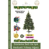 Denguva #NoelPaketi Lüks Dekoratif Sık Dallı Kaliteli Yeşil Yılbaşı Çam Ağacı Noel Paketi 150 Cm 220 Dal