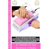 Denguva #OjeKurutucu Pembe Deri Kaplı Dijital Ekranlı Profesyonel Zaman Ayarlı Ergonomik Yastıklı UV Jel Oje
