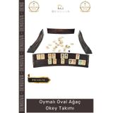 Denguva #OkeyTakımı El İşçiliği Masif Ahşap Lüks Tasarım Kaliteli Şık Ağaç Oymalı Oval Ağaç Okey Takımı