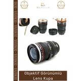 Denguva Paslanmaz Çelik Objektif Görünümlü Sevgili Hediye İlginç Lens Kupa Çelik Kahve Çay Termos Mug Bardak